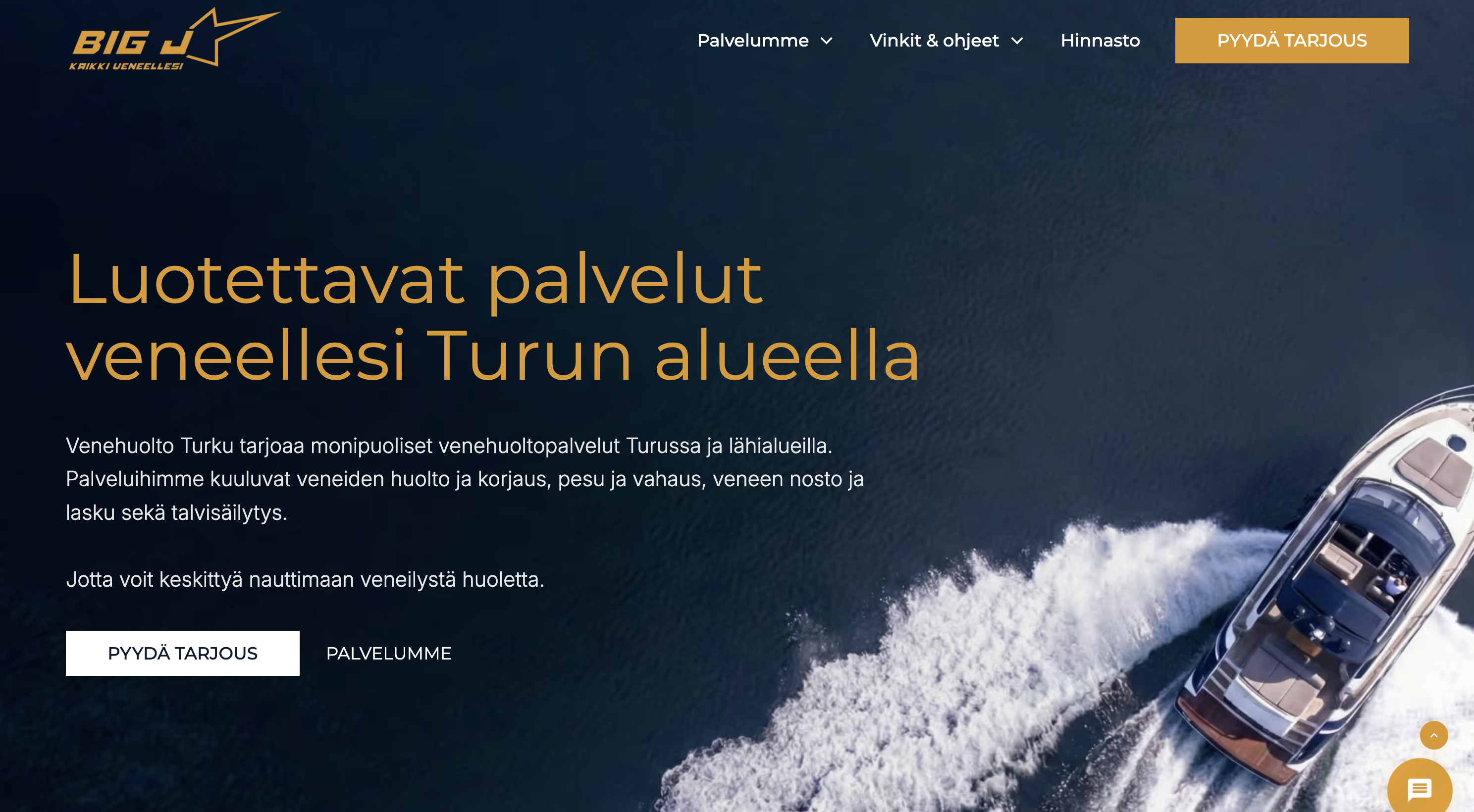 Venehuolto Turku, venehuoltoyrityksen verkkosivusto