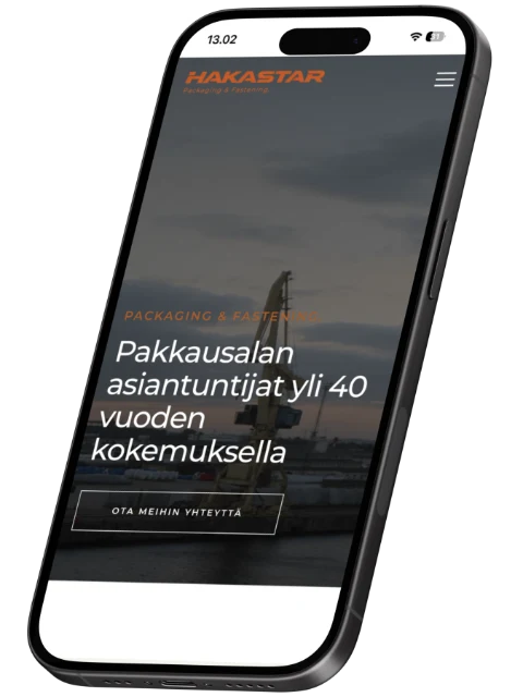Hakastarin verkkosivu mobiilissa